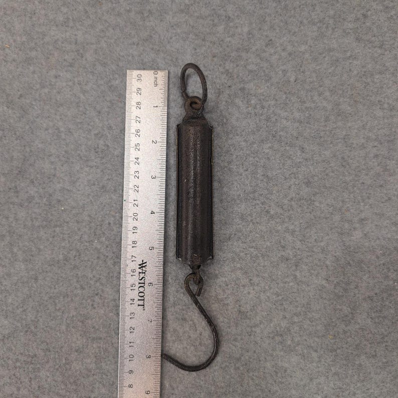 c. 1900 P.S. & W. Co. Antique Brass Spring Scale 25lb Star Logo Primitive Tool image 7