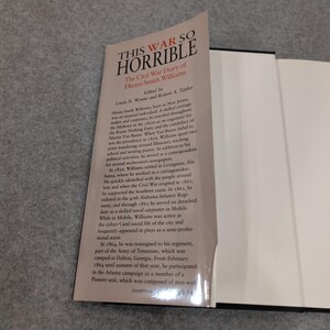 This War So Horrible Civil War Diary Hiram Smith Williams 1993 Hardcover Book image 3