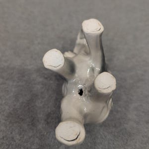 Vintage Gray Ceramic Elephant Figurine Trunk Up Good Luck Decorative Miniature image 4