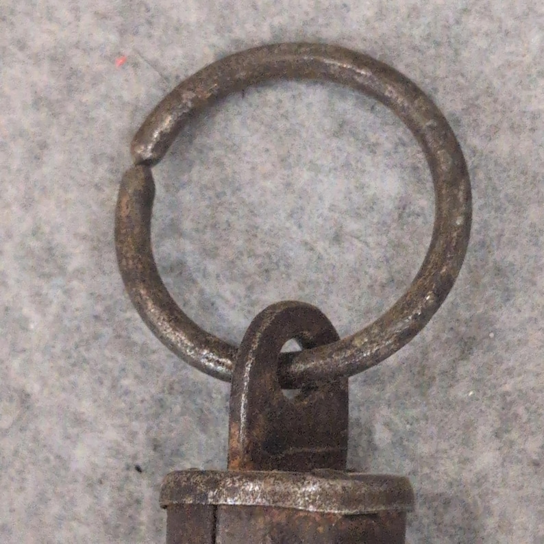 Antique Brass & Iron Hanging Spring Scale w/ Hook Ring – c.1890s Farm Tool image 3