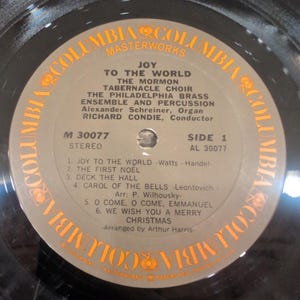 Joy To The World Mormon Tabernacle Choir Philadelphia Brass Vinyl LP M 30077 image 4