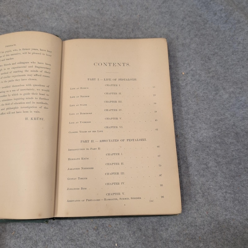 Pestalozzi : Sa vie, son œuvre et son influence. Hermann Krüsi, 1875. Livre ancien relié. image 6