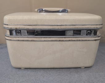 Maletín Samsonite Silhouette vintage color vainilla - Bandeja, sin llave - Abre y cierra