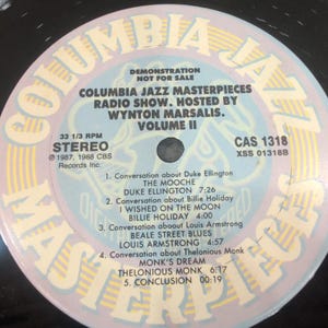 Columbia Jazz Masterpieces Radio Show Vol II Wynton Marsalis Vinyl LP CAS 1318 image 6