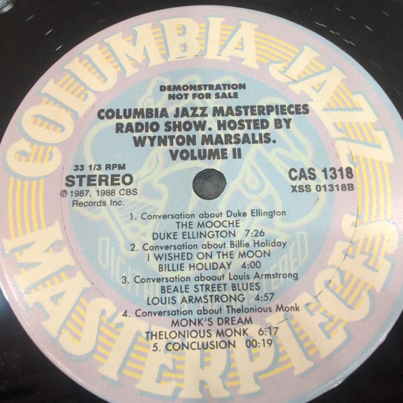 Columbia Jazz Masterpieces Radio Show Vol II Wynton Marsalis Vinyl LP CAS 1318 image 6