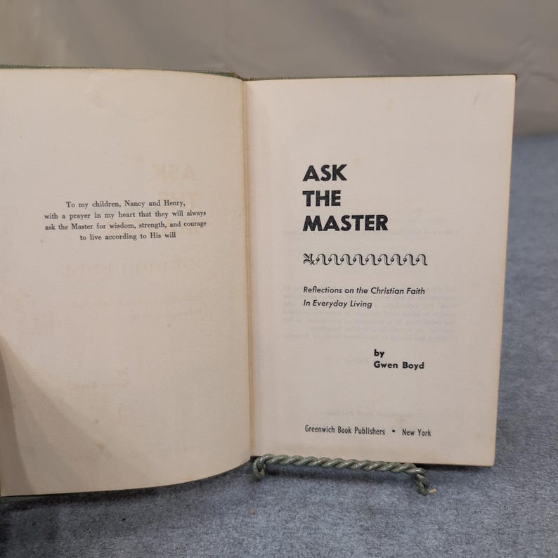 Chiedi al Maestro Riflessioni sulla fede cristiana Gwen Boyd Copertina rigida 1956 FIRMATO immagine 5