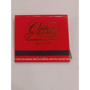 Vintage Globin Restaurant Luciferboekje Souvenir Keflavik IJsland Collectible afbeelding 2