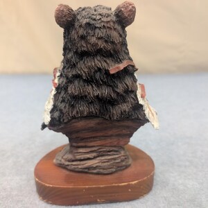 Native American Chief Bust Bear Headdress Feather Necklace Figurine Statue image 5
