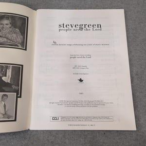 Steve Green People Need the Lord Sheet Music Songbook Keyboard Medium Voice 7008 image 2