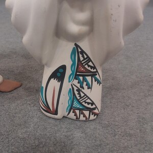 Southwestern Hand Painted Clay Angel Figurines Set of 2 Navajo Signed image 5