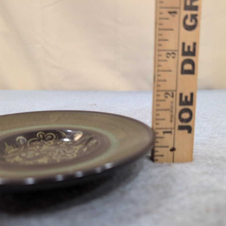 Franciscan Madeira Brown Moss Green Floral Earthenware Saucer Plate Vintage MCM image 5