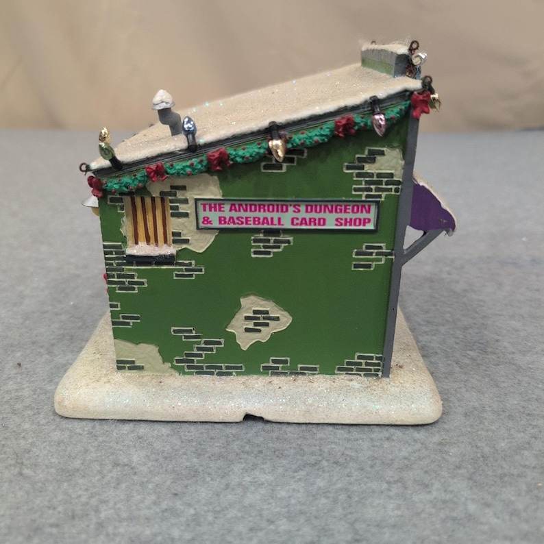The Simpsons Android's Dungeon Baseball Card Shop Christmas Village Building image 5
