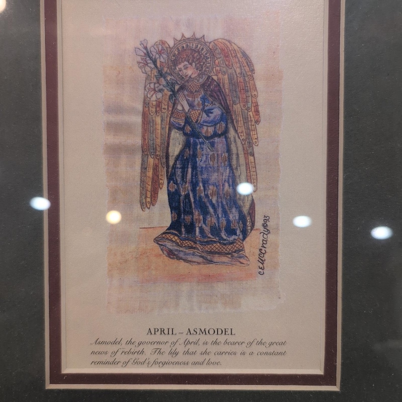 Framed Art Print April Asmodel Angel Artwork Religious Inspirational 12" × 9.5" image 2