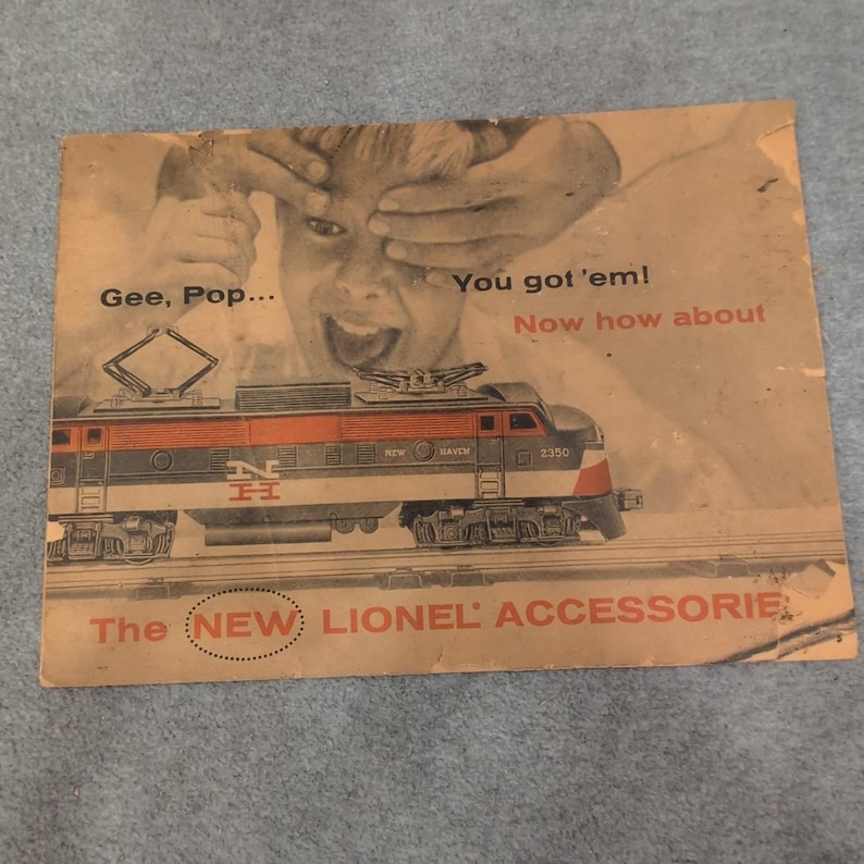 Vintage 1956 Lionel Trains Catalog Pages New Haven Locomotive Accessories 2350 image 1