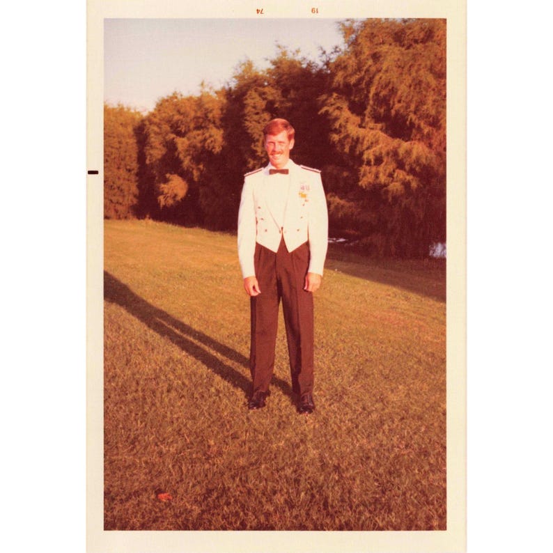 Vintage 1974 Military Mess Dress Uniform Photos Set of 3 Original Color image 3