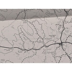 VTG 1974 Randolph County Alabama Highway Map - Pre Lake Wedowee 24" x 18" image 3