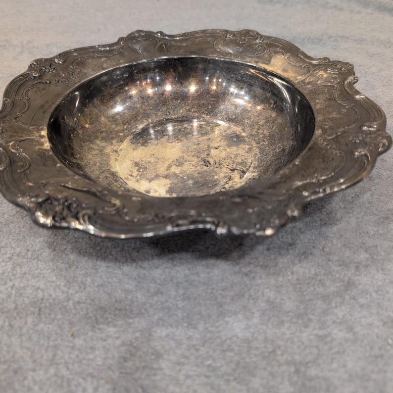 Gorham Silver Original Vintage Silverplate Chantilly Pattern Scalloped Bowl image 4