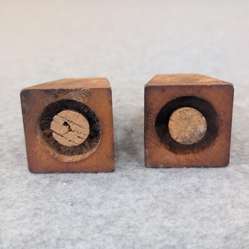 Vintage Hand Painted Wooden Cabin Salt and Pepper Shakers Rustic Folk Art Set image 7