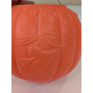 VTG AJ Benzi Halloween Trick or Treat Pumpkin Bucket Blow Mold Witch Decor 800 image 3