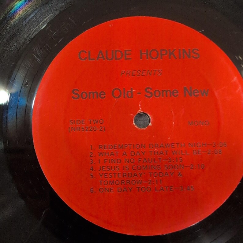 Claude Hopkins Some Old Some New Gospel Vinyl LP NR5220 Mono Record image 4