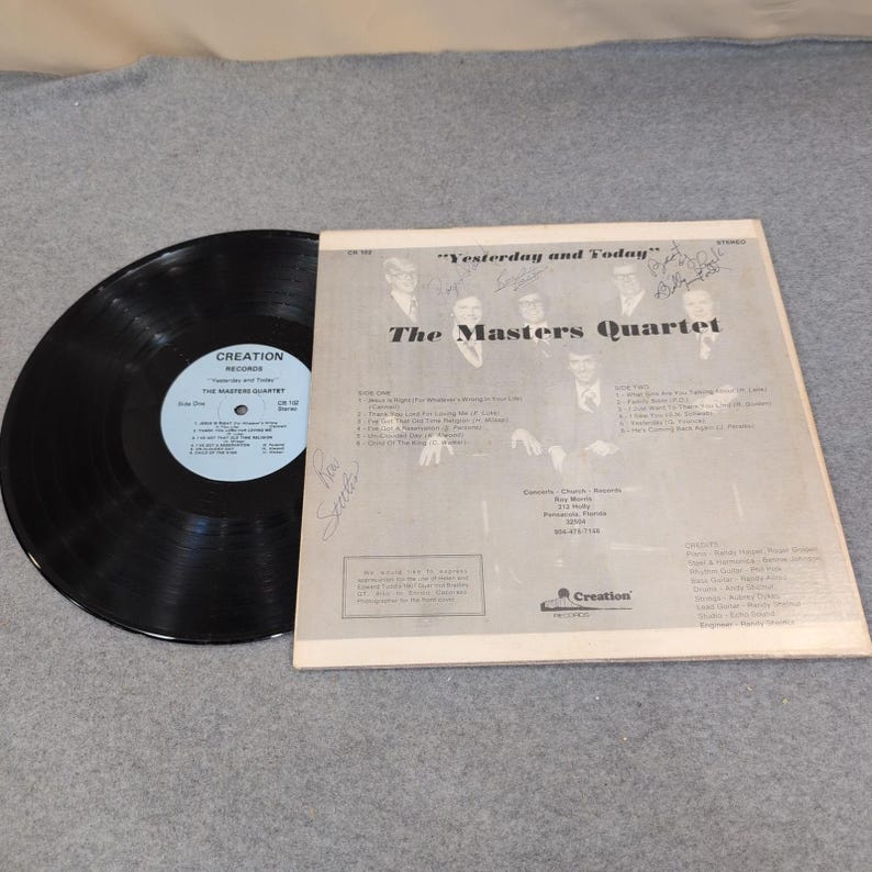 The Masters Quartet Yesterday and Today - Vinile LP autografato, Creation Records CR 102 immagine 2