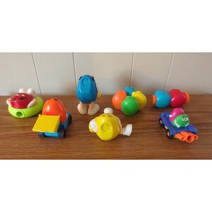 Veel van 7 Burger King M & M vintage speelgoed 1991 1997, dispensers naar achteren te trekken afbeelding 5