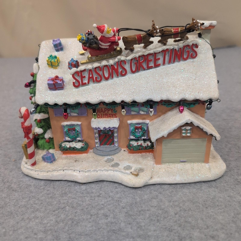 The Simpsons Christmas Village Ned Flanders House Seasons Greetings Light Up image 1