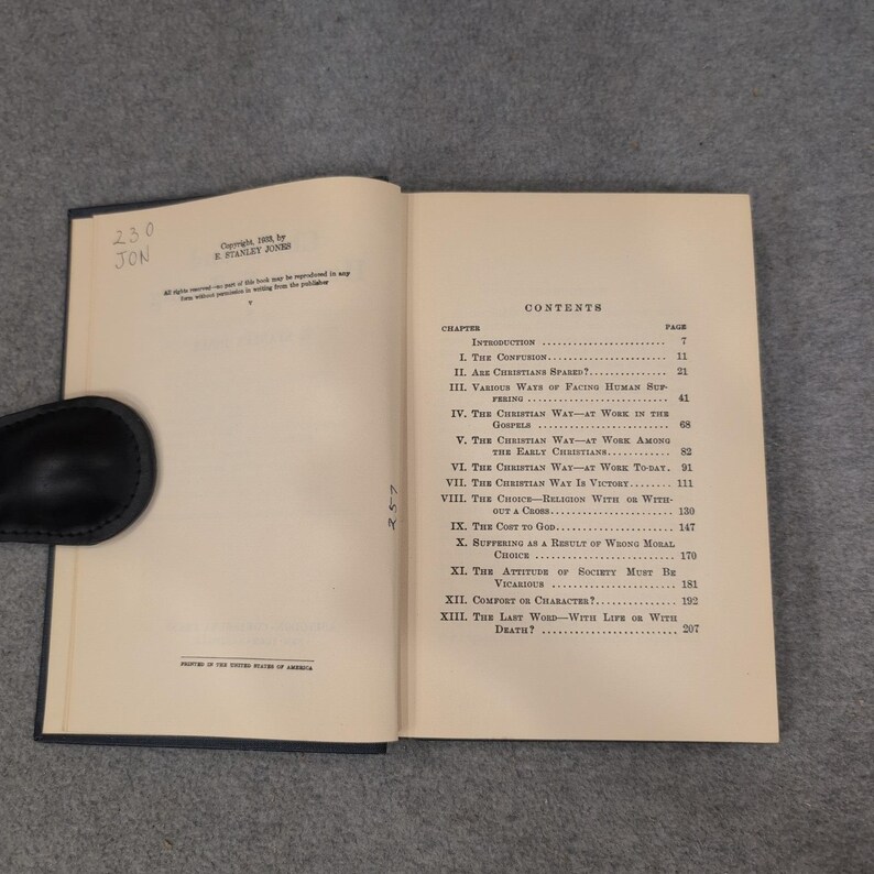 Christ and Human Suffering by E. Stanley Jones 1933 Hardcover Abingdon Press image 3