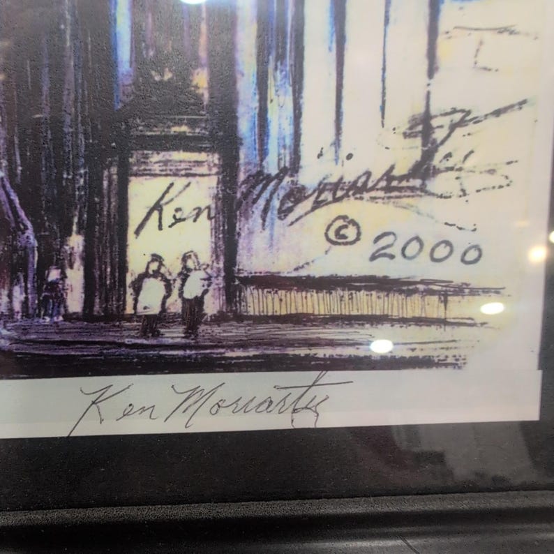 Ken Moriarty Signed Chicago Cityscape Limited Edition Print #2001 Framed Art image 2