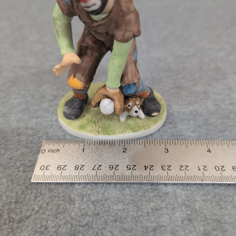 Emmett Kelly Collectibles Figurines Baseball Fielder Player Clown Dog Miniature image 6