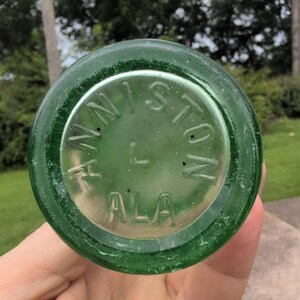 Vintage Coca-Cola Anniston Alabama 1958 Hobbleskirt Green Glass Coke Bottle 6oz image 2