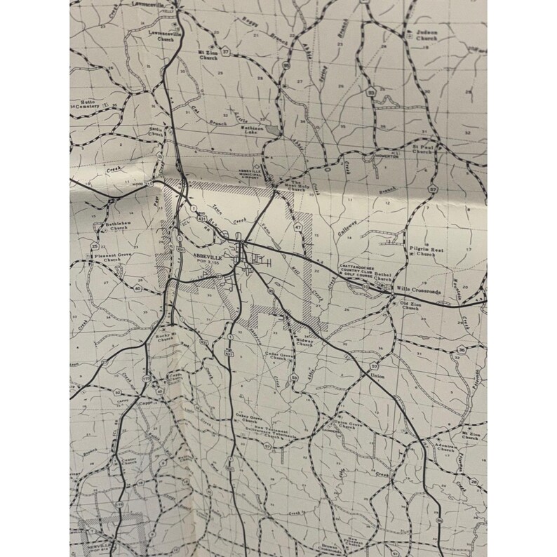 1981 Henry County Alabama General Landstraße Vintage Map Topographic Road 19 "x 18" Bild 4