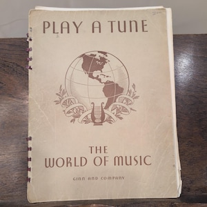 1936 Play A Tune The World of Music Vintage Piano Book Ginn and Company image 1