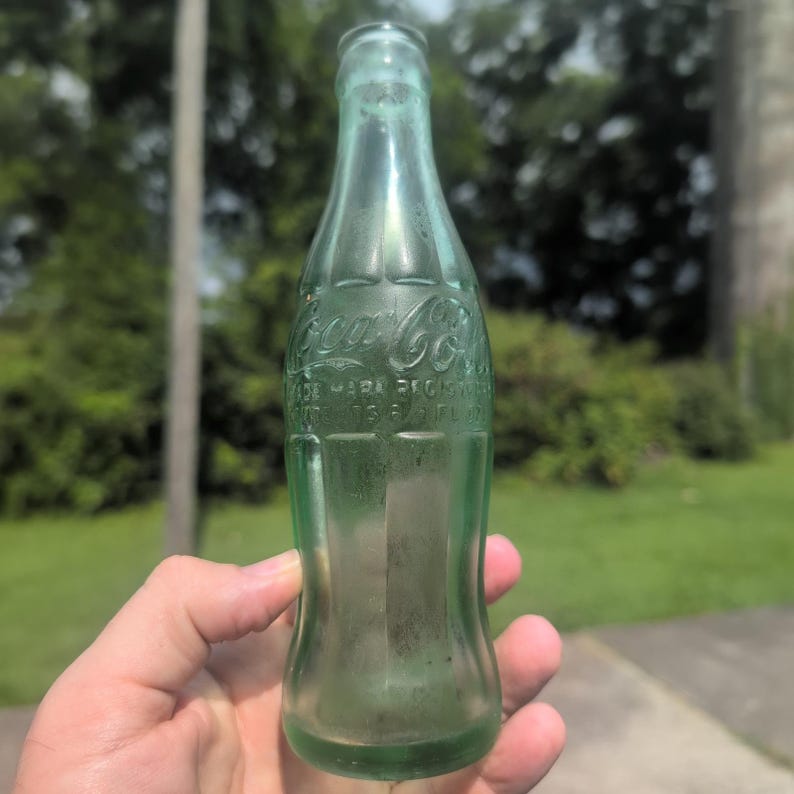 Vintage Coca-Cola 6oz grüne Glasflasche Gainesville GA Hobbleskirt 1933 Bild 1