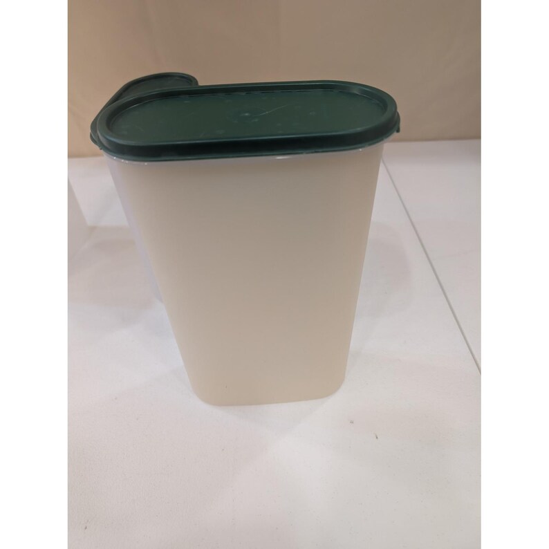 Tupperware Modular Mates Oval Storage Containers Set 5 Pieces Green Lids Vintage image 7