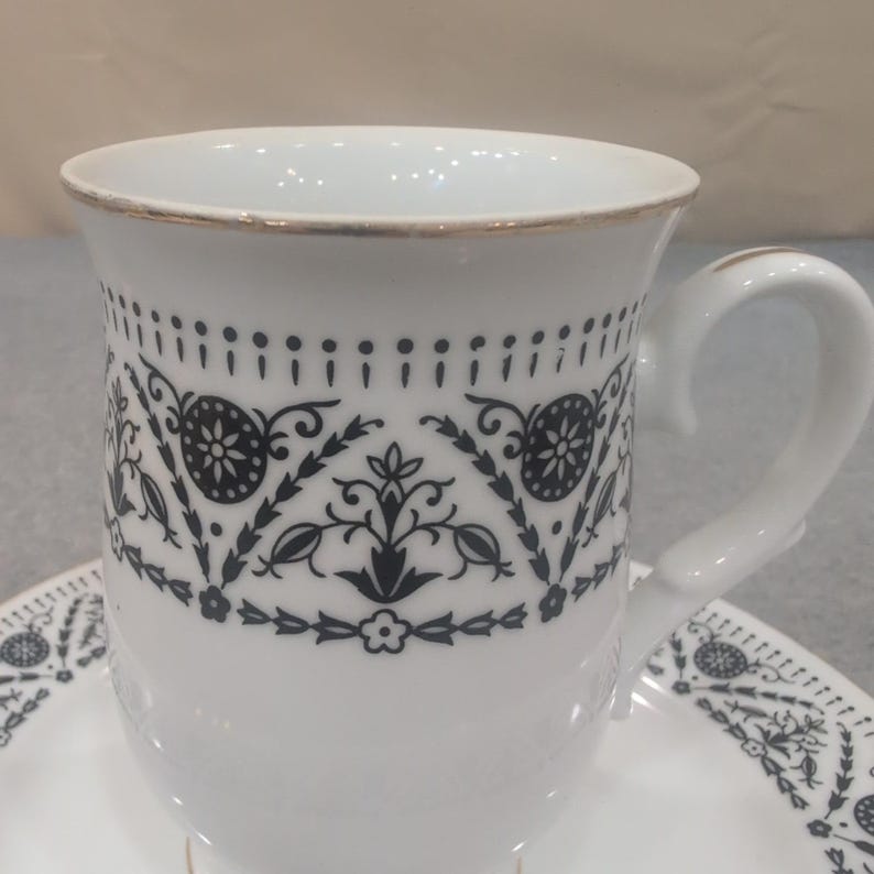 Sheffield Versailles Fine China Demitasse Cup and Saucer Set Japan 1970 JE 60 61 image 2