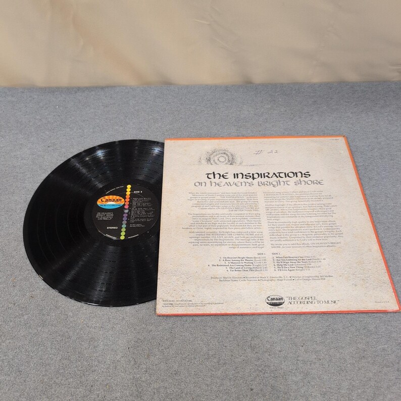 The Inspirations Heaven's Bright Shore Vinyl LP Canaan CAS-9806 Gospel image 2