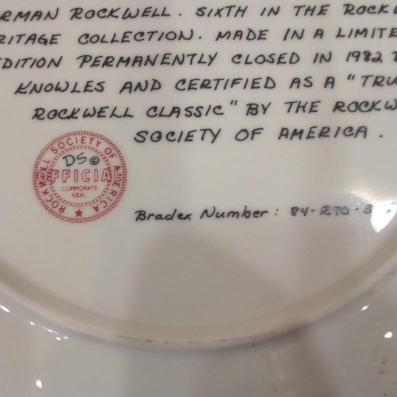 Norman Rockwell The Tycoon Collector Plate Edwin M Knowles Heritage Series 1982 image 4