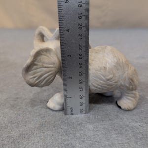 UGC Vintage Ceramic Elephant Figurine White Trunk Up Taiwan Decor VG image 3