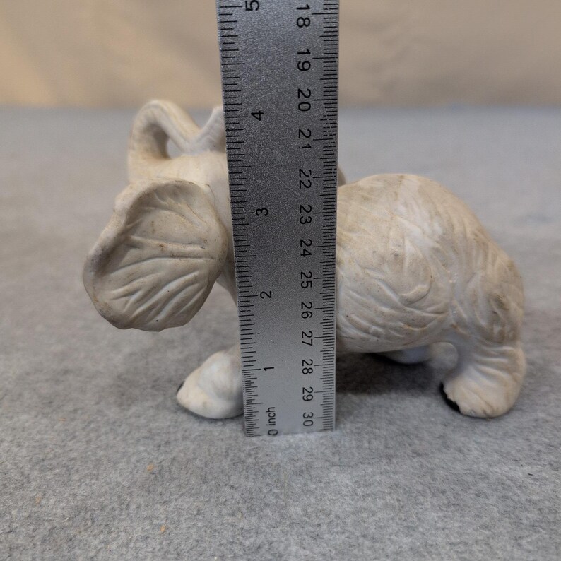 UGC Vintage Ceramic Elephant Figurine White Trunk Up Taiwan Decor VG image 3