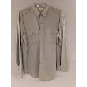 VTG Duck Head Mens Button Down Long Sleeve Shirt Olive Green Military Style image 1