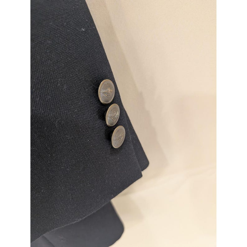 VTG Dockers Men's Black Blazer Jacket Size 46 L Long Business Casual Wool Blend image 5