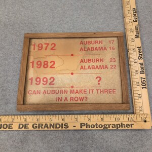 Vintage 1992 Auburn vs Alabama Iron Bowl Rivalry Framed Graphic Memorabilia image 2