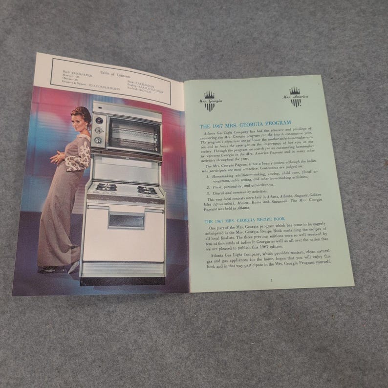 Vintage 1967 Mrs Georgia Recipe Book Atlanta Gas Light Company Mid Century Bookl image 2