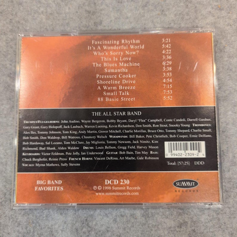 Sammy Nestico Big Band Favorites CD 1998 Summit Records DCD 230 All Star Band image 2