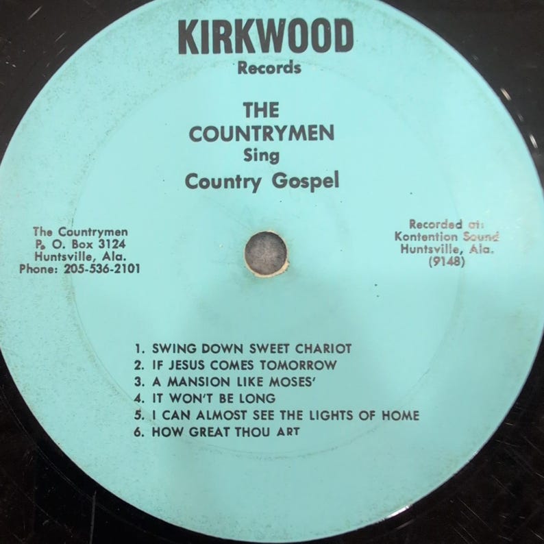 The Countrymen Sing Country Gospel Vinyl LP Kirkwood Records Huntsville Alabama image 3