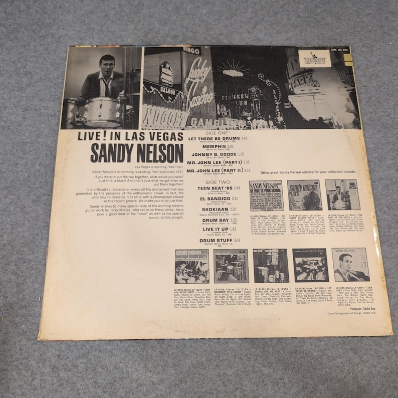 Sandy Nelson Live! In Las Vegas Vinyl LP Liberty SML 83833 German Pressing VG image 2