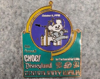 Vintage 1998 CHOC Disneyland 8th Annual Community Walk Enamel Pin Space Bear