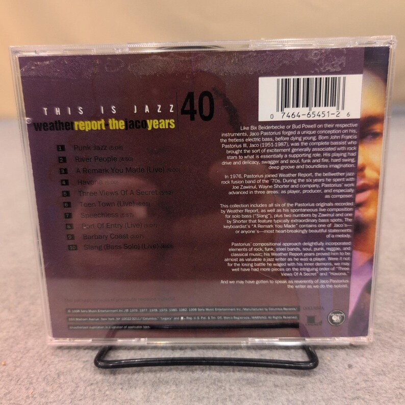 Weather Report The Jaco Years This Is Jazz 40 CD Columbia Legacy 65451-2 image 2