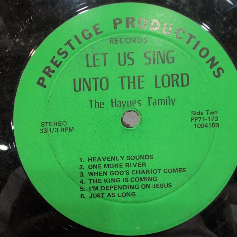Haynes Family Let Us Sing Unto The Lord Vinyl LP Prestige Productions PP71-173 image 2